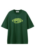 Static Club Dark Green graphic T-shirt, front view