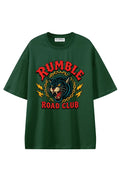 Rumble Road Club Dark Green graphic T-shirt, front view