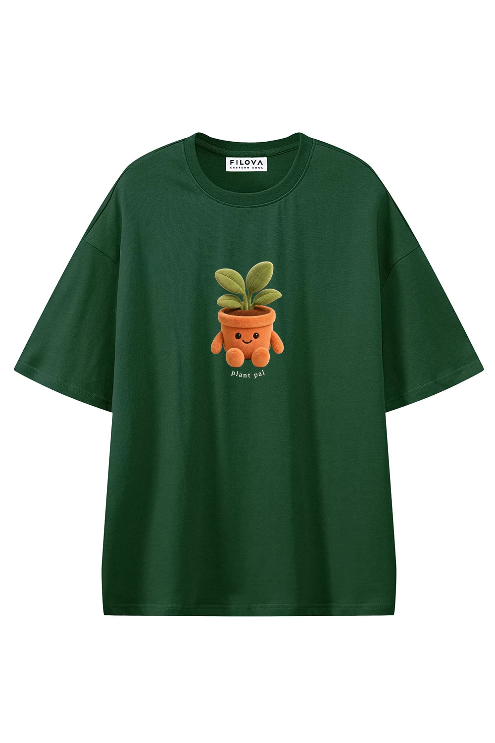 Plant Pal Dark Green graphic T-shirt, front view