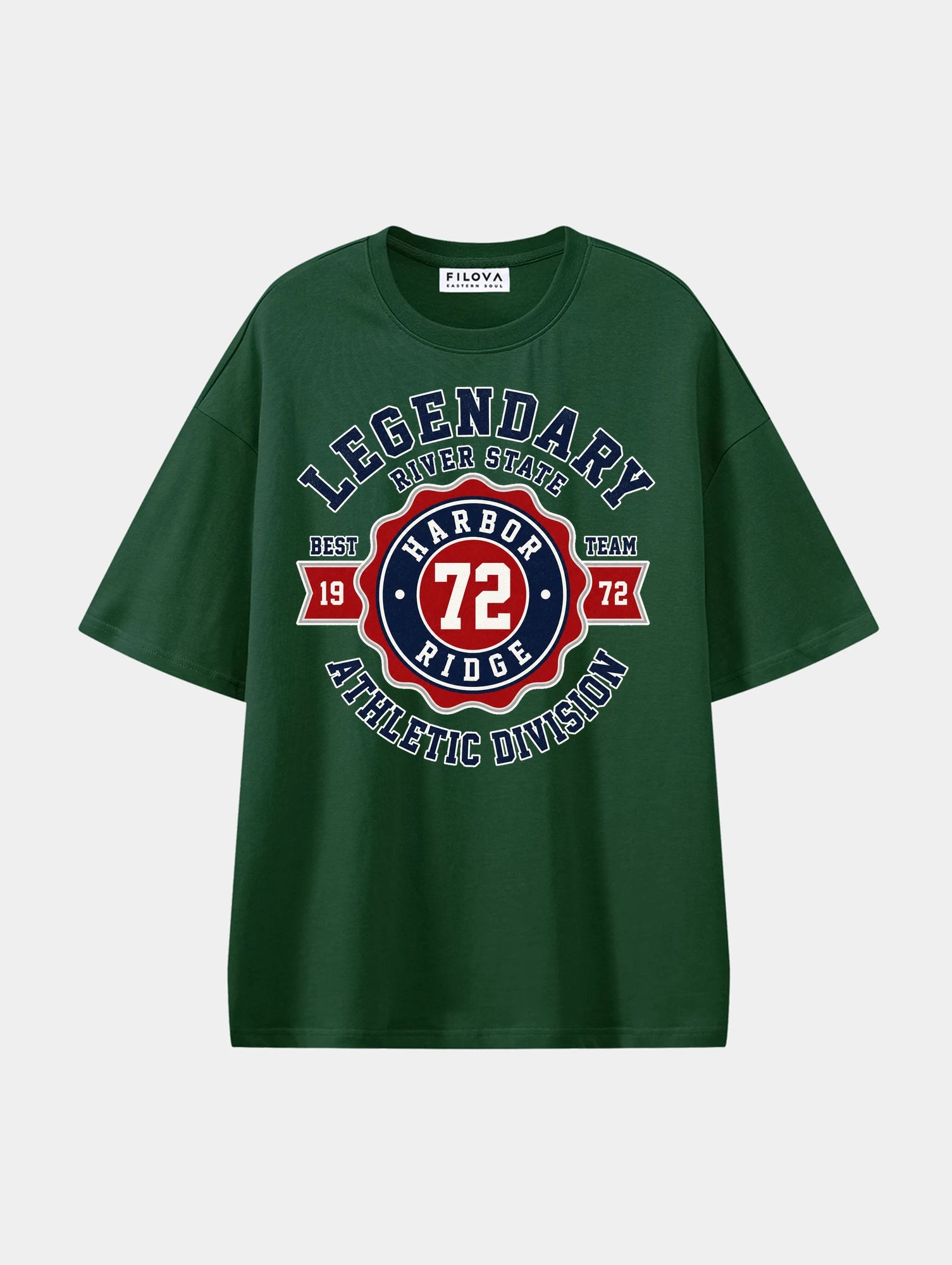 River State Division Dark Green graphic T-shirt, front view