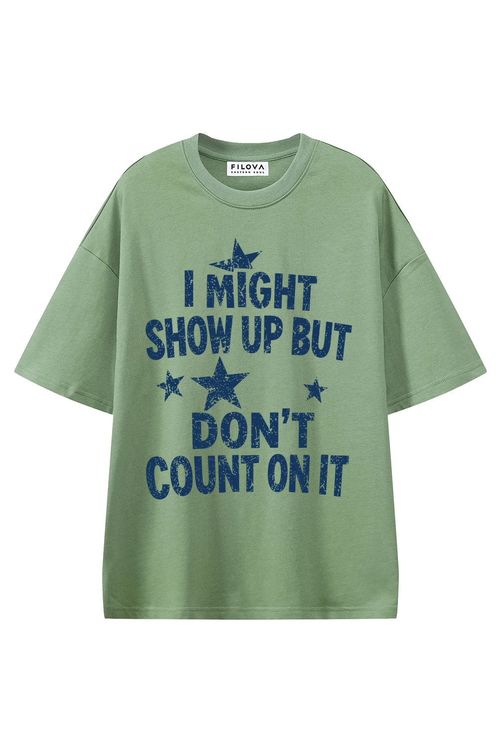 Don't Count On It Light Green graphic T-shirt, front view