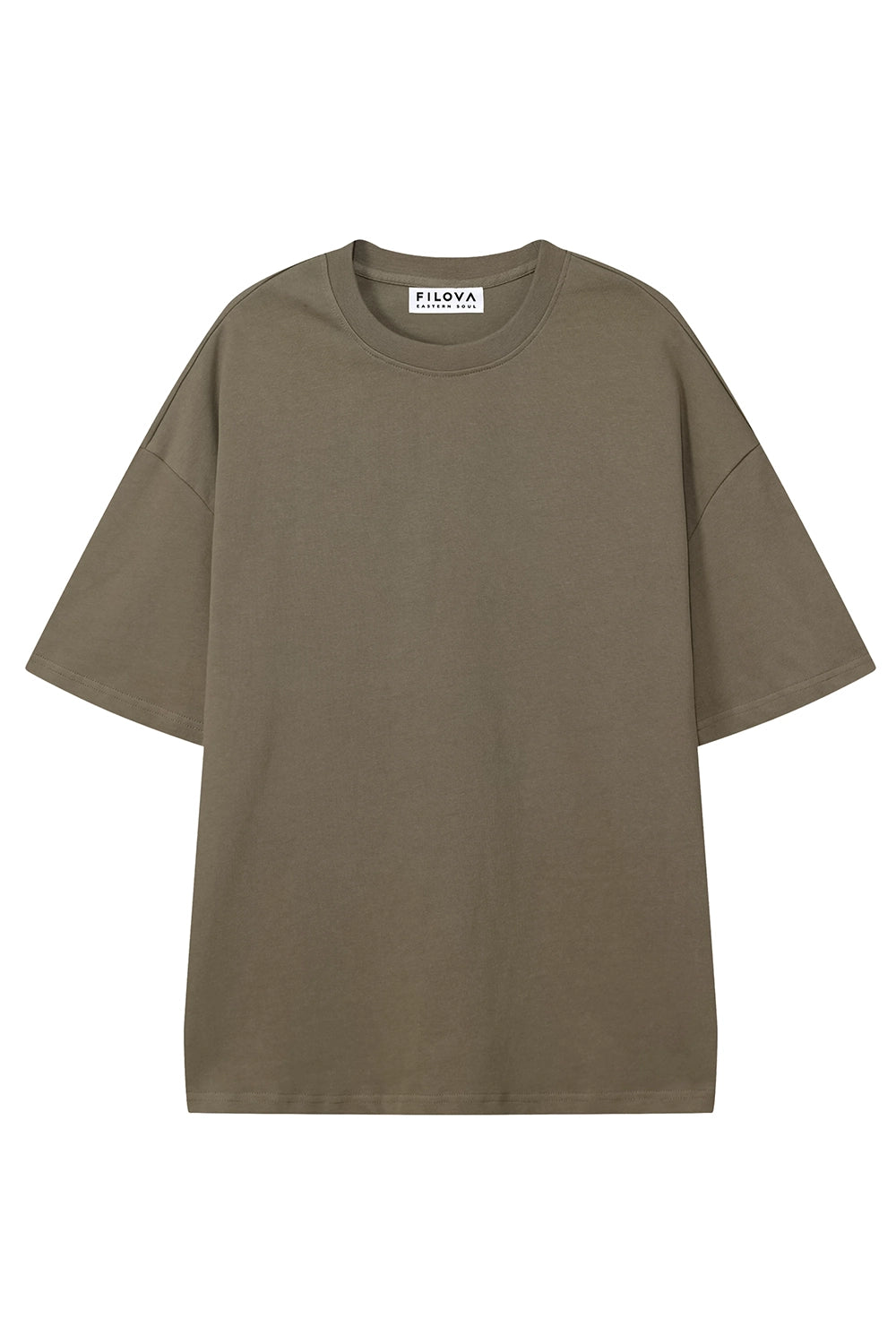 Open Late Book Market Moss Green graphic T-shirt, front view