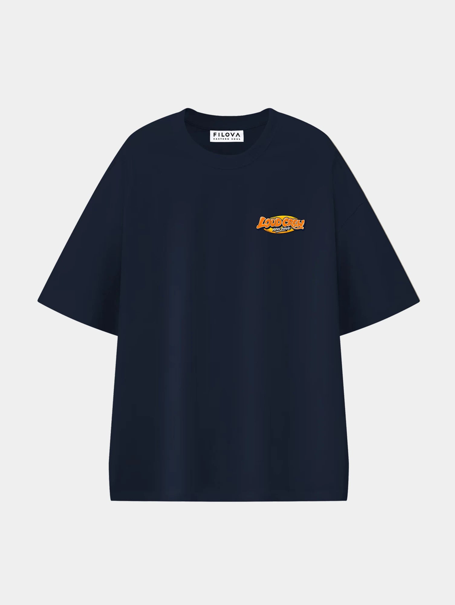Loud Crew Navy Blue graphic T-shirt, front view