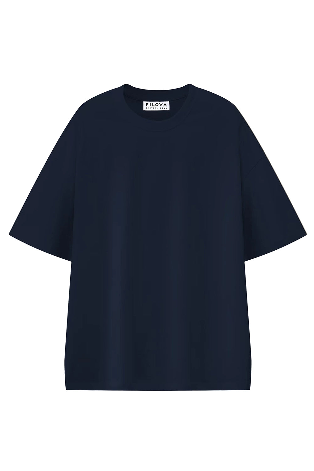 Open Late Book Market Navy Blue graphic T-shirt, front view