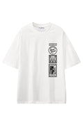 Late Return Club White graphic T-shirt, front view