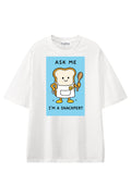 Snackpert White graphic T-shirt, front view