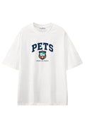 Sunday Pet Society White graphic T-shirt, front view