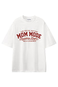 Mom Mode Boundary League White graphic T-shirt, front view