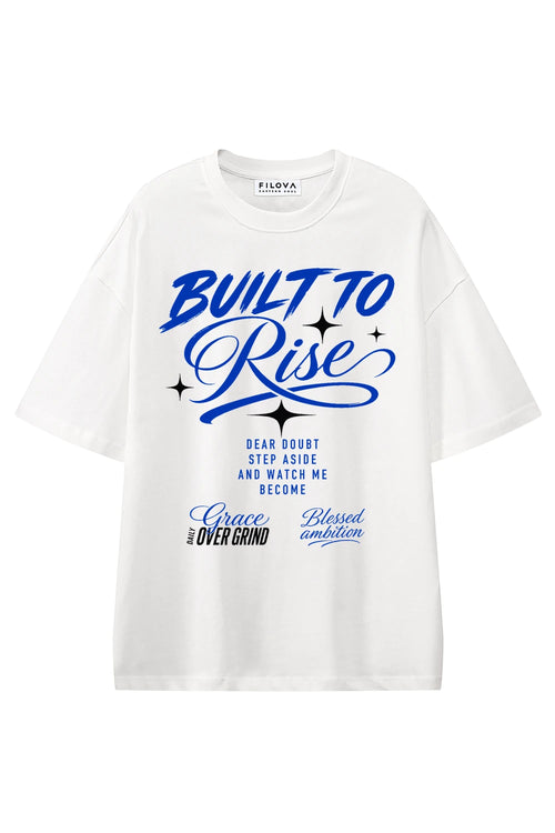 Built To Rise White graphic T-shirt, front view