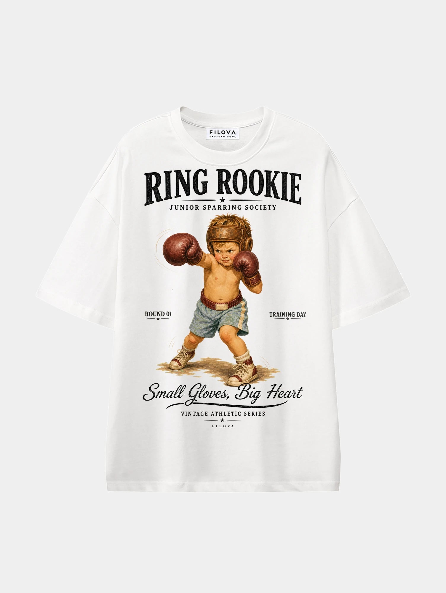 Ring Rookie White graphic T-shirt, front view