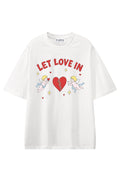 Let Love In White graphic T-shirt, front view