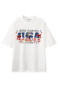 Patriot Parade USA White graphic T-shirt, front view