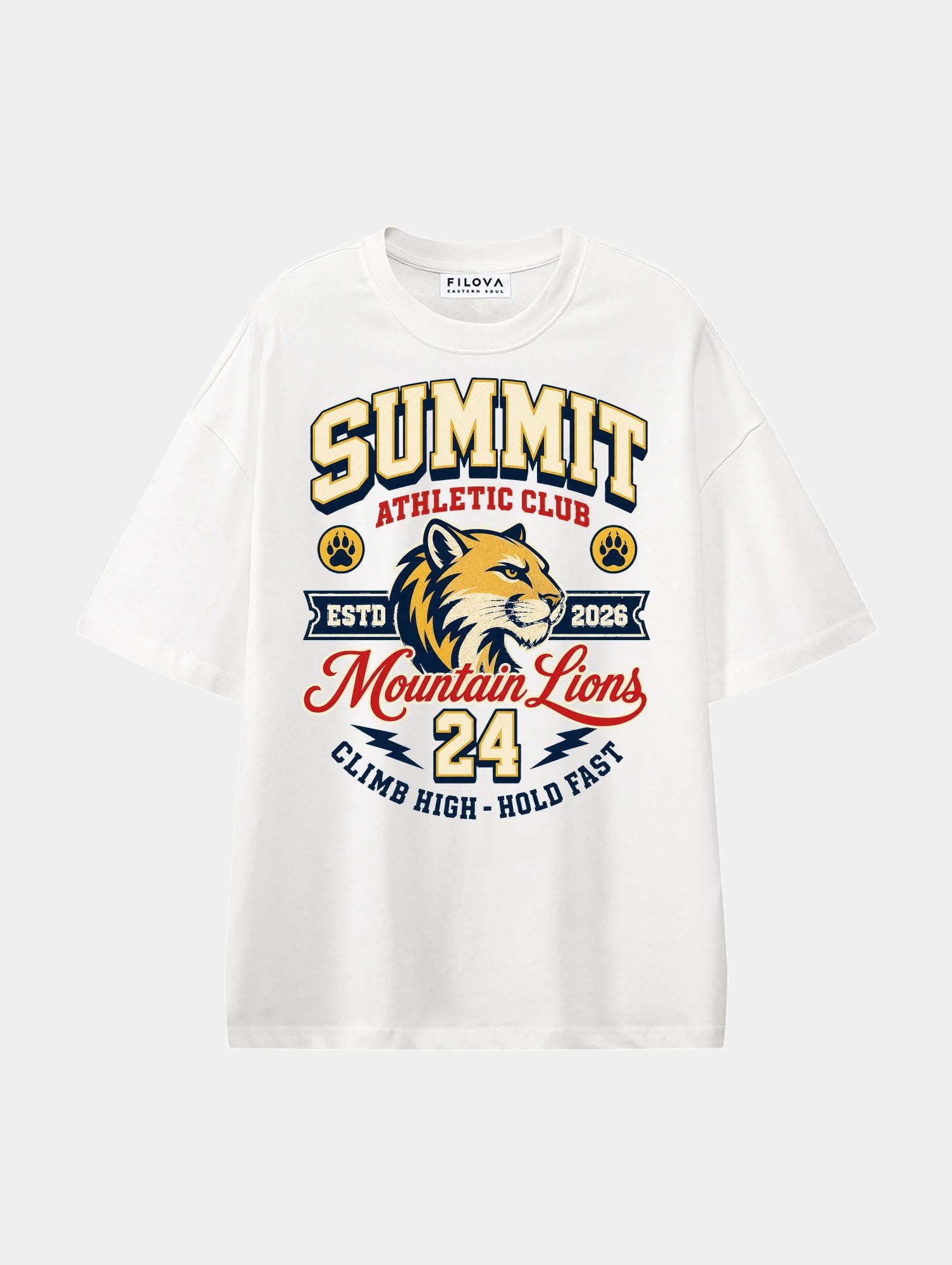 Summit Athletic Club White graphic T-shirt, front view