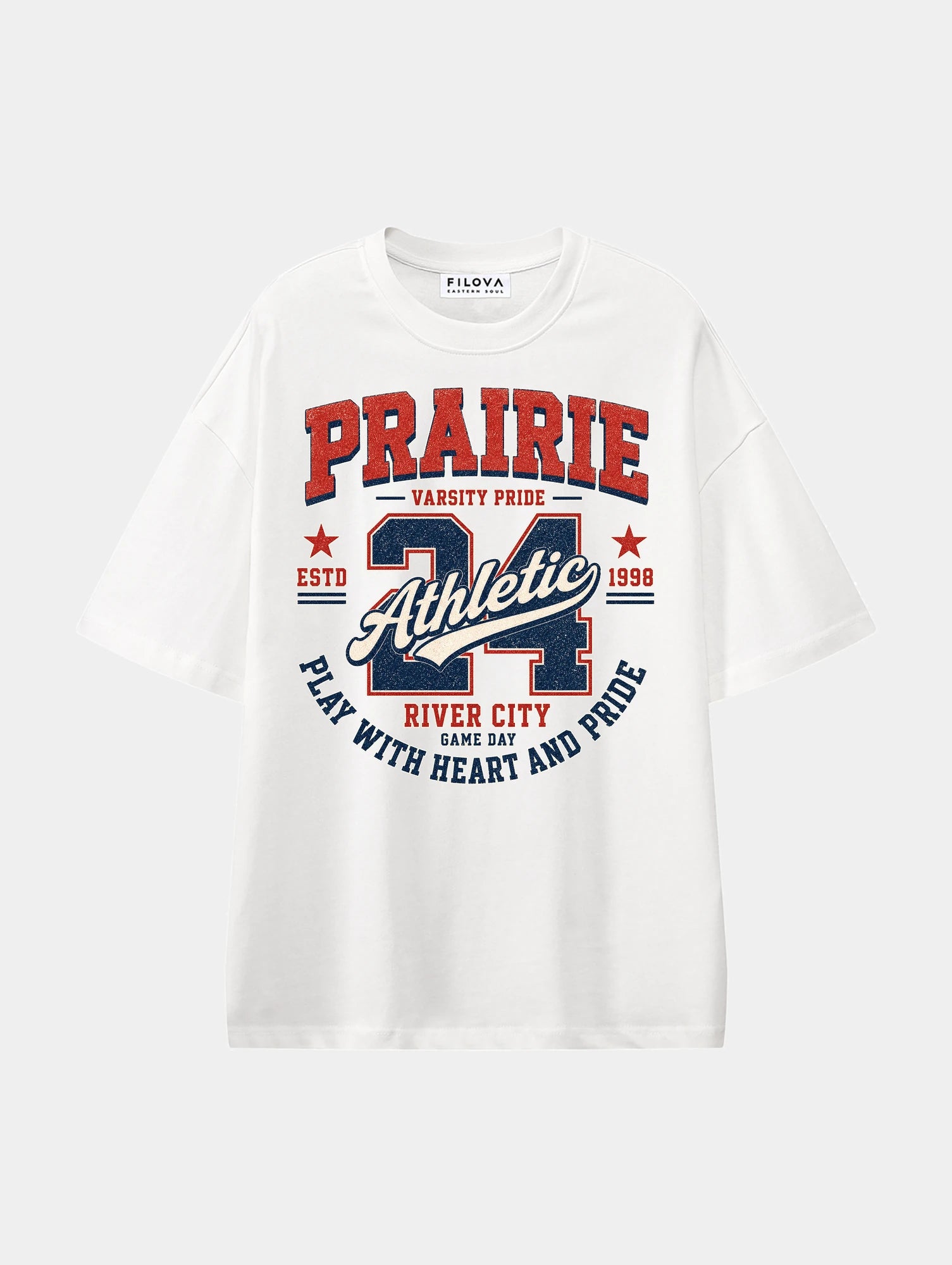Prairie Athletic White graphic T-shirt, front view