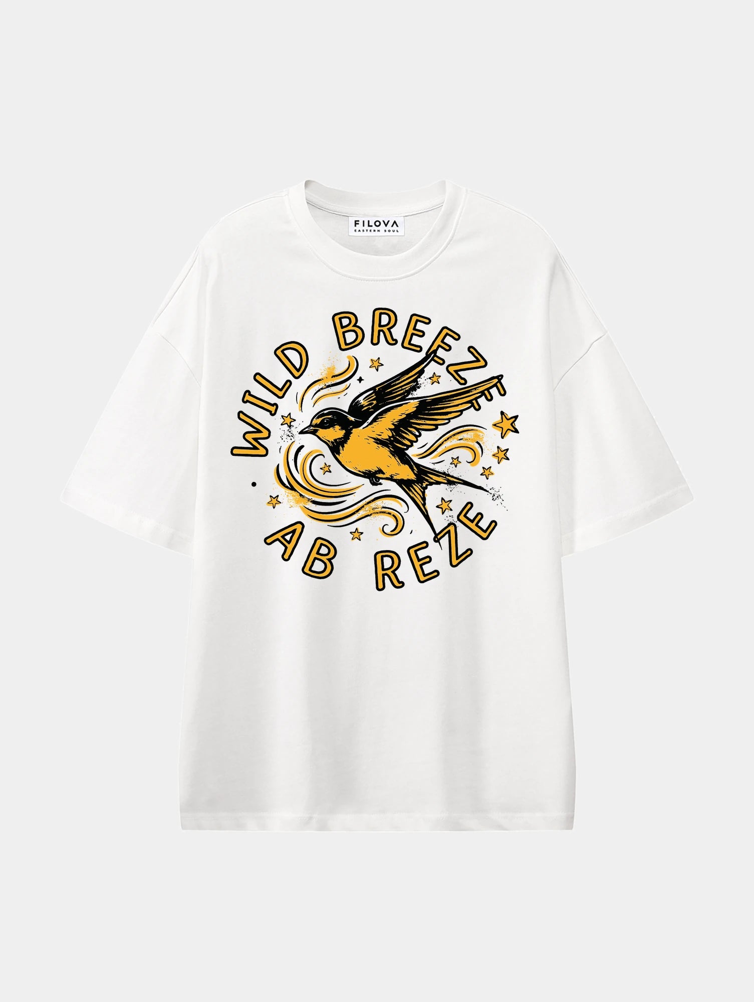 A Gritty Street White graphic T-shirt, front view