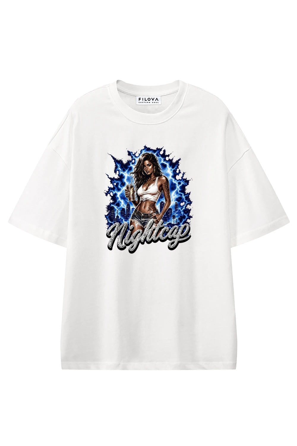 Nightcap Signal White graphic T-shirt, front view