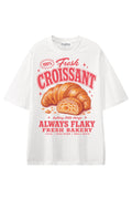 Fresh Croissant White graphic T-shirt, front view