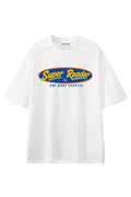 Super Reader White graphic T-shirt, front view