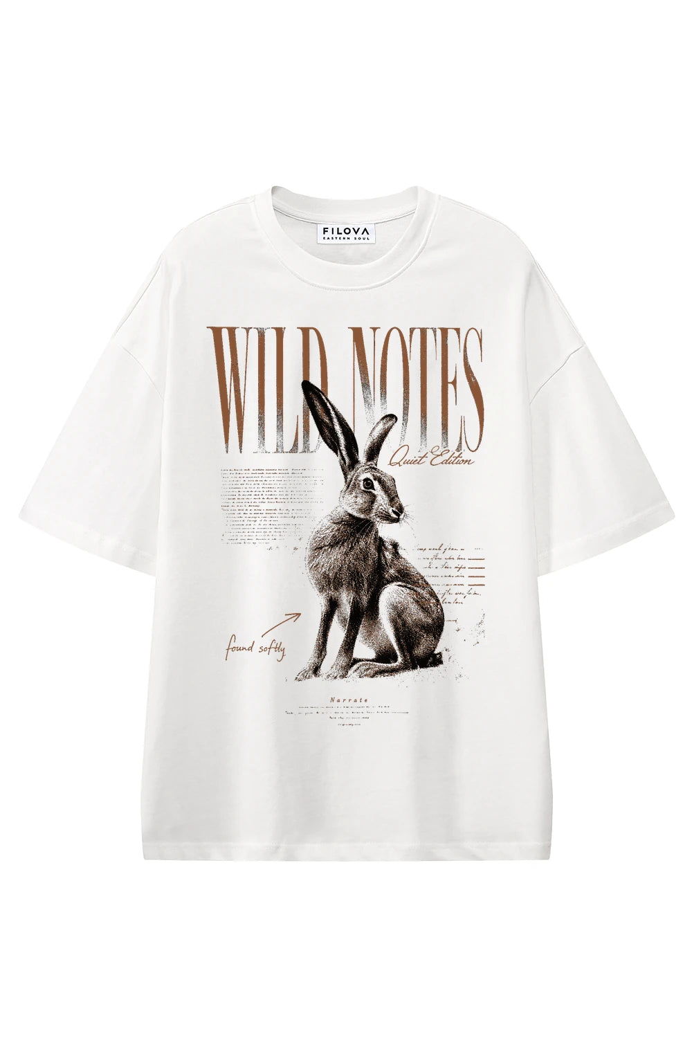 Wild Notes White graphic T-shirt, front view