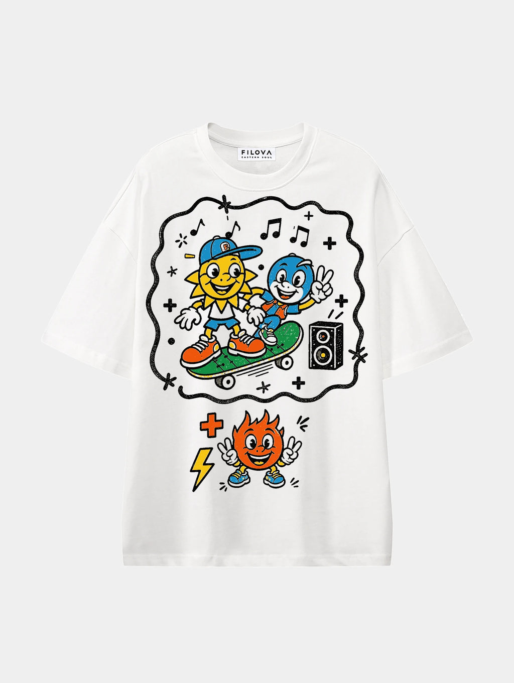 Original Street White graphic T-shirt, front view