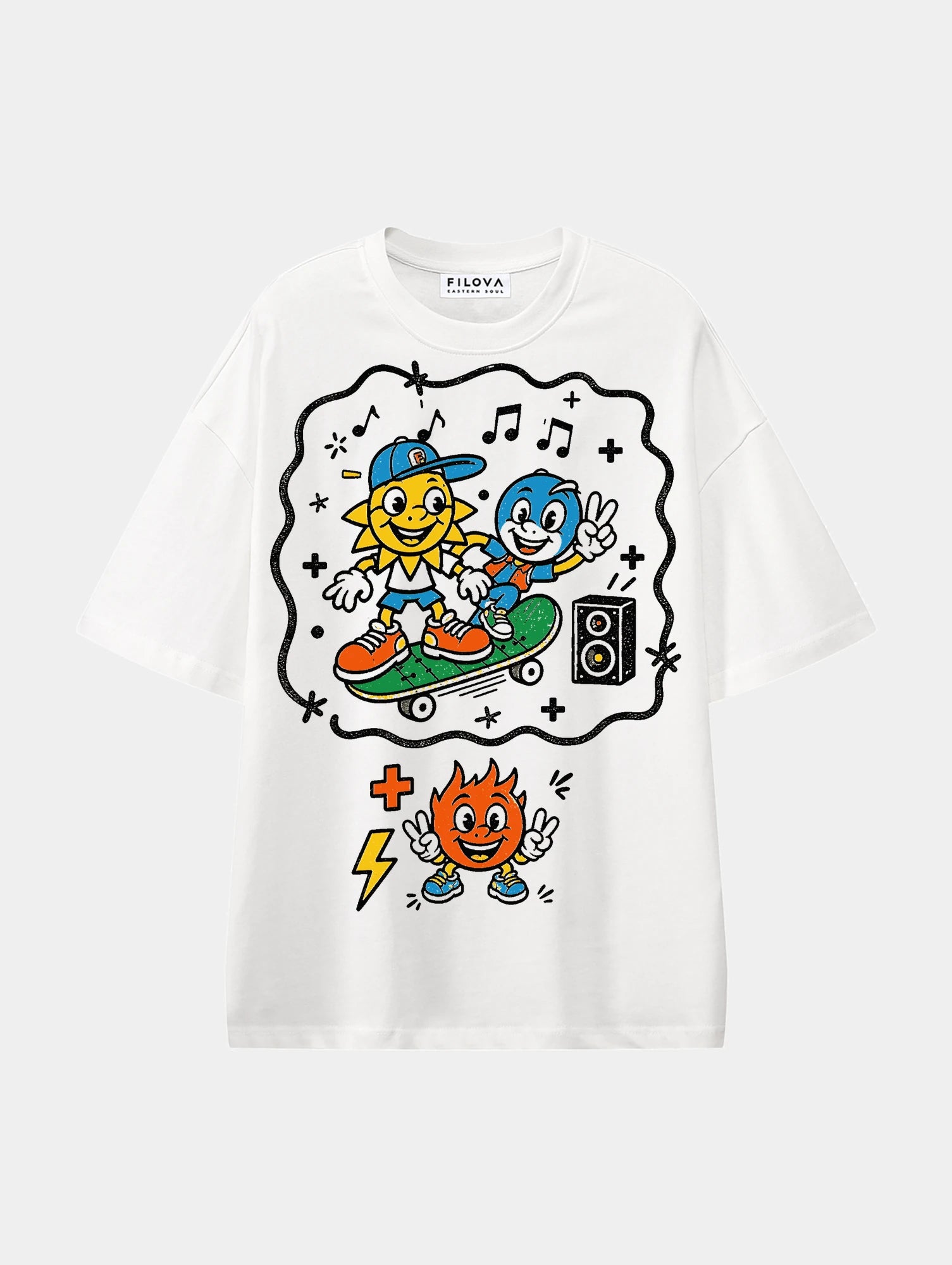 Original Street White graphic T-shirt, front view
