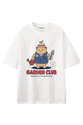 Garden Club White graphic T-shirt, front view