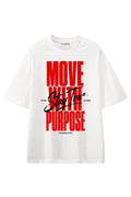 Move With Purpose White graphic T-shirt, front view