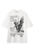 Hear The Noise White graphic T-shirt, front view