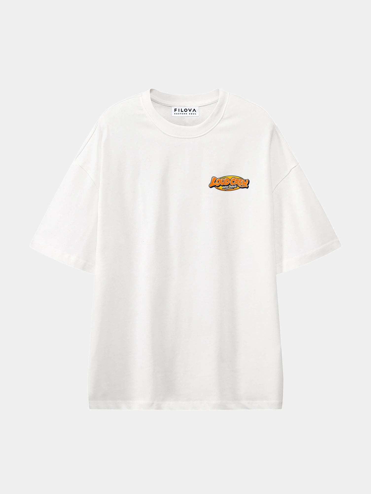 Loud Crew White graphic T-shirt, front view