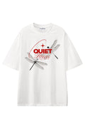 Gentle Hours White graphic T-shirt, front view