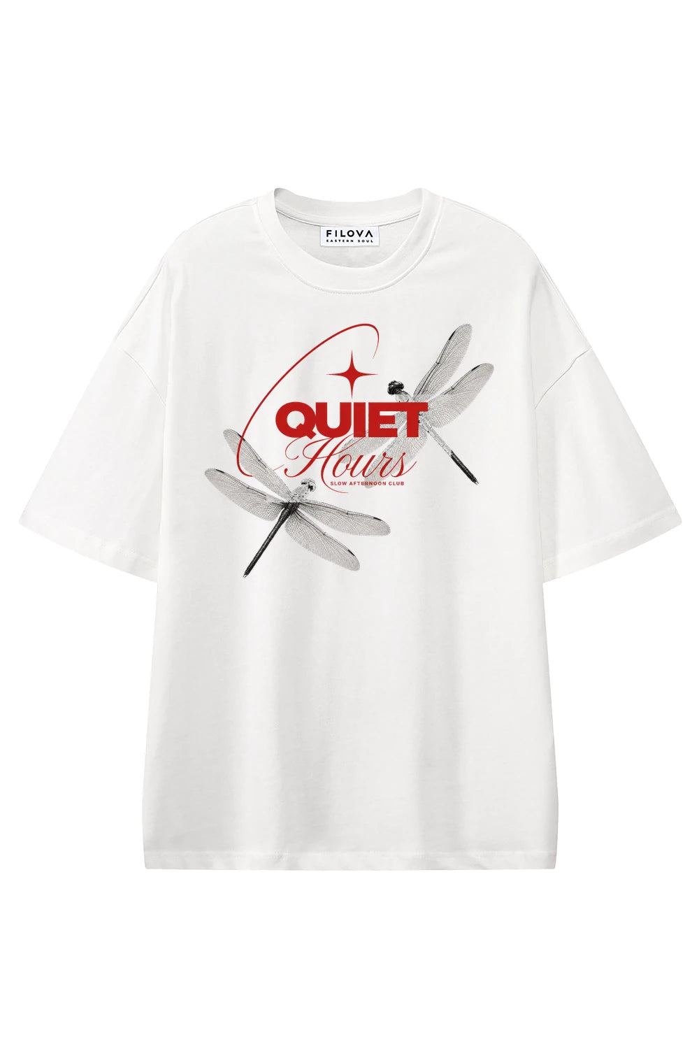 Gentle Hours White graphic T-shirt, front view
