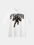 Boxing Dog White graphic T-shirt, front view