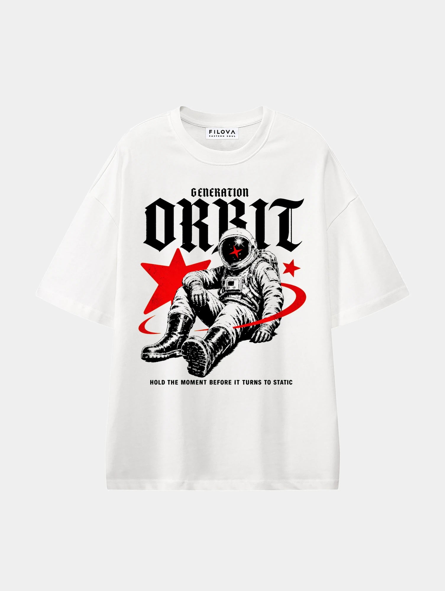 Generation Orbit White graphic T-shirt, front view