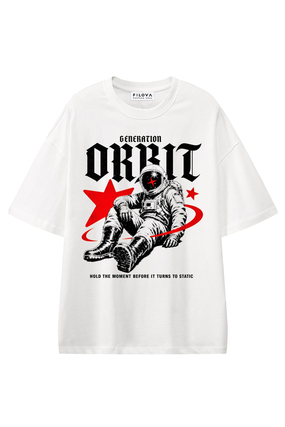 Generation Orbit White graphic T-shirt, front view