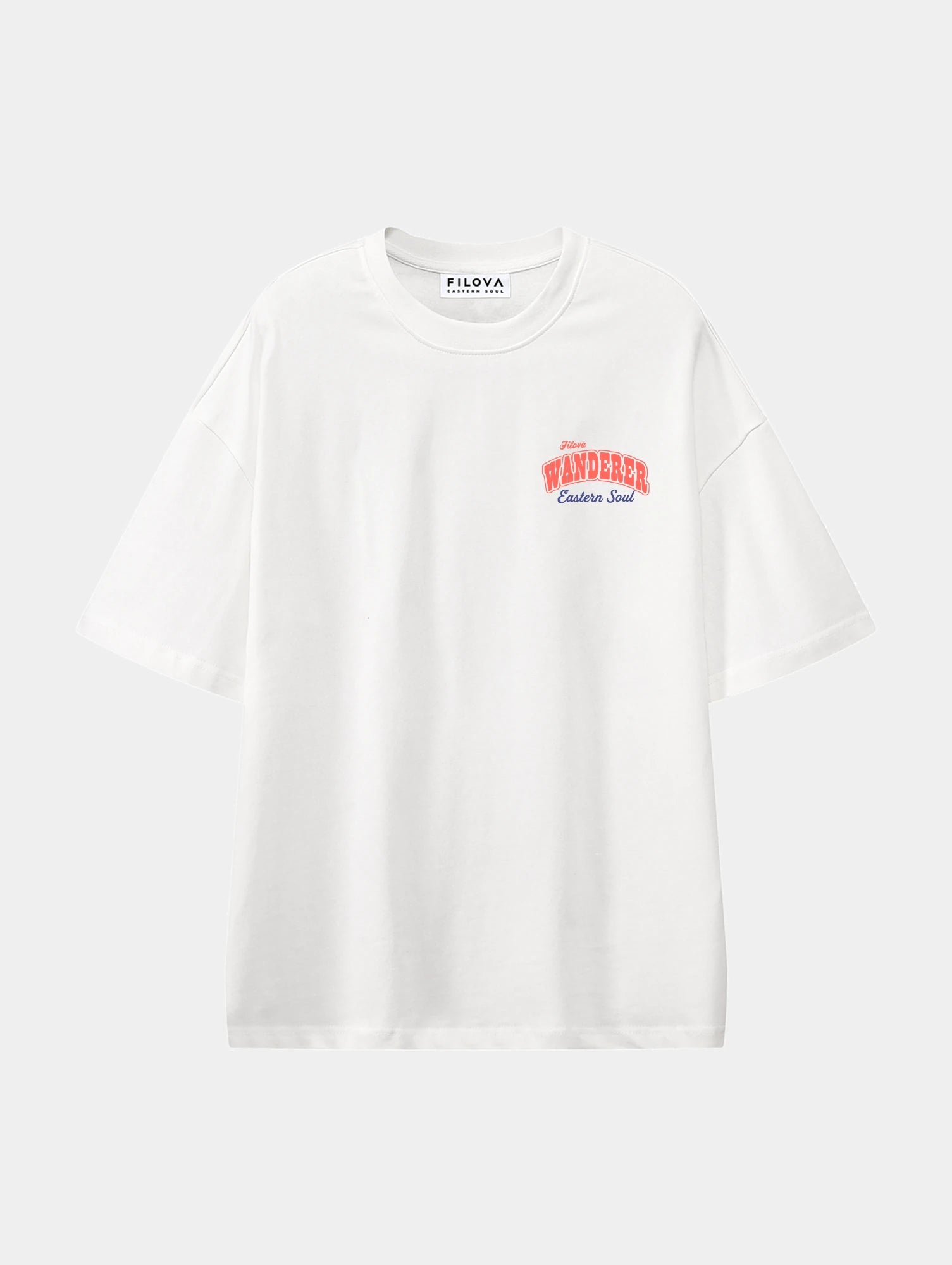 Filova Wanderer Eastern Soul White graphic T-shirt, front view