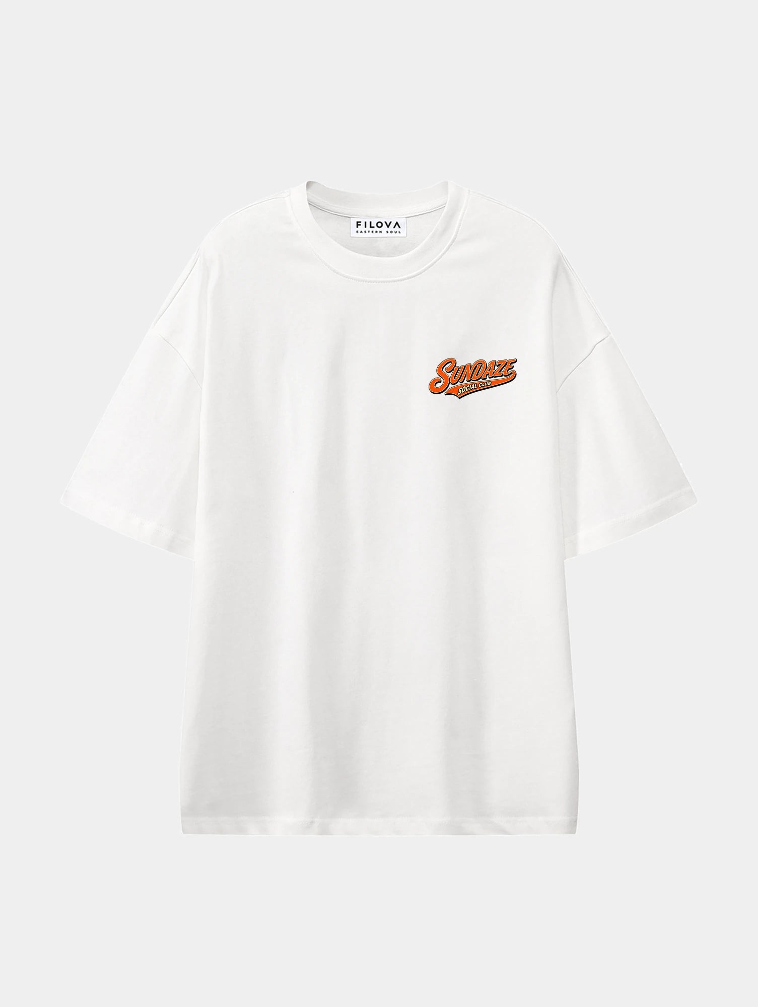 Sundaze Social Club White graphic T-shirt, front view