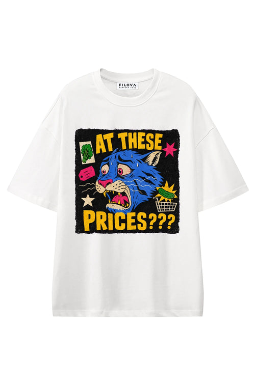 At These Prices White graphic T-shirt, front view