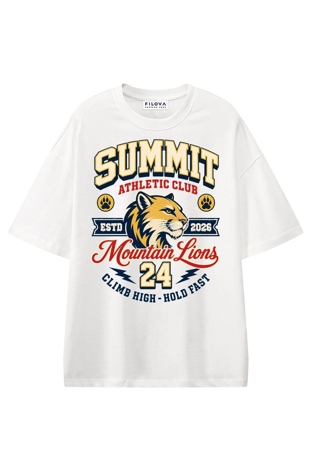 Summit Athletic Club White graphic T-shirt, front view