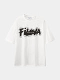 Filova Atelier Brush White graphic T-shirt, front view